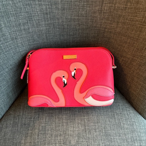 kate spade Handbags - Kate Spade walk on the wild side pink flamingo animal crossbody purse EUC!
